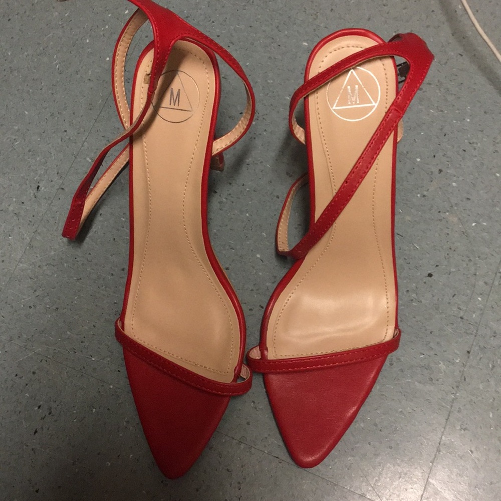 Red misguided heels